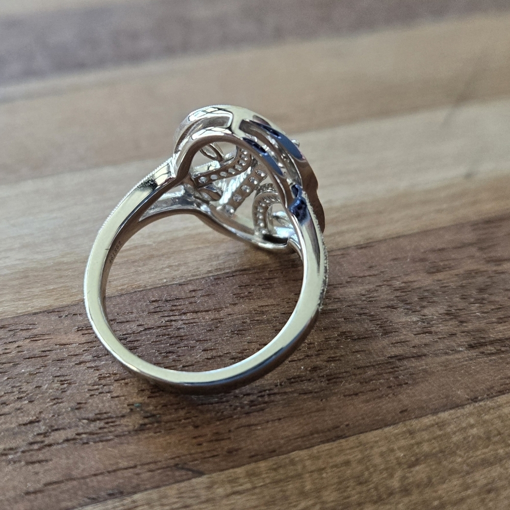 Simon G. 18k White Gold Diamond Oval Shaped Ring With Filigree Totaling 0.74ctw - Picture 3 of 14